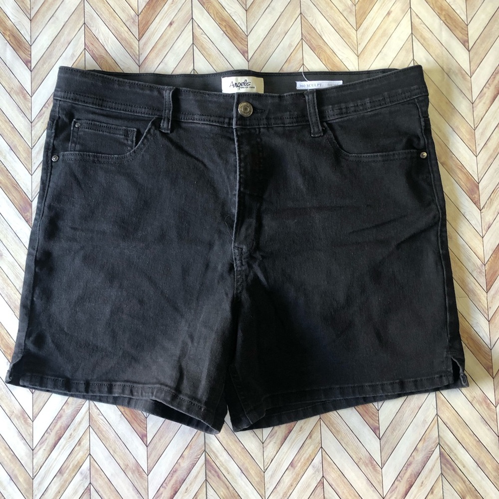 Angels Women's Black Denim Shorts With Stretch Waistband